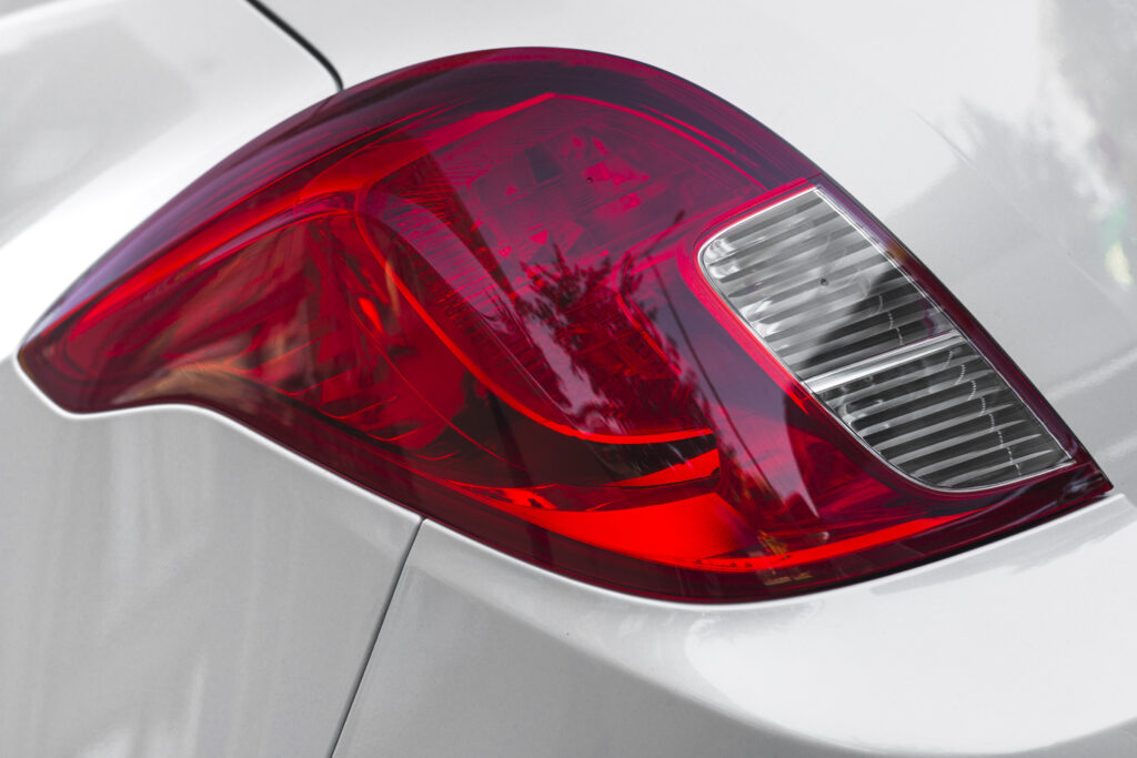 rear light silver automobile